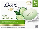 14 Ct Dove Skin Care Beauty Bar For Softer Skin Cucumber and Green Tea (3.75 oz) $11