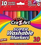 Cra-Z-Art Classic Washable Broadline Markers, 10 Count $0.75