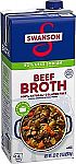 Swanson 50% Less Sodium Beef Broth, 32 oz Carton $1.49
