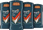 4-Pk 2.7oz Degree Men 72-Hour Advanced Antiperspirant Deodorant $9.86