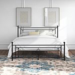 Ajayceon Metal Platform Bed Frame With Vintage Headboard And Footboard $98