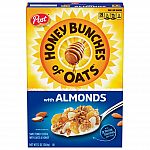 12 Ounce Honey Bunches of Oats Cereal w/ Almonds $1.79