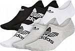 6-Pair adidas Men's No Show Socks $10