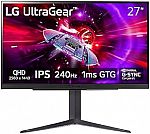 LG 27" Ultragear QHD 1ms 240Hz Gaming Monitor $276.99