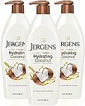 3-pack Jergens Hydrating Coconut Body Moisturizer, 16.8 Ounce $7.83 and more
