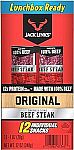 12 pack 1 ounce Jack Links Premium Cuts Beef Steak, Original, Strips $10