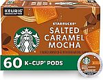 60 count Starbucks K-Cup Coffee Pods, Salted Caramel Mocha Naturally Flavored Coffee $24.75