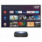 Hisense 4K TV TriChroma Laser UST Ultra Short Throw Projector w/ 100" ALR Screen $1799