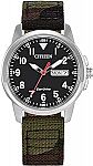 Citizen Men's Sport Casual Garrison 3-Hand Day/Date Eco-Drive Nylon Strap Watch $103