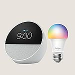 Echo Spot with TP-Link Tapo Smart Color Bulb $45 