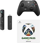 Amazon Fire TV Stick 4K, Microsoft XBox Wireless Controller, and 1 Month Game Pass Ultimate Bundle $74.99