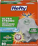 80-Ct 13-Gal Hefty Ultra Strong Tall Kitchen Trash Bags $9.67