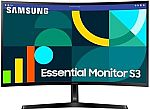 SAMSUNG 27" Essential S3 (S36GD) FHD 1800R Curved Monitor $99.99