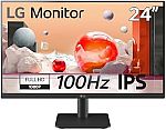 24" LG 24MS500-B IPS FHD 100Hz Borderless Display $79