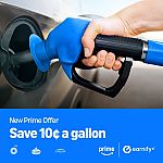 Amazon Prime members - Link to Earnify, Save $0.10/gal at select Gas Stations