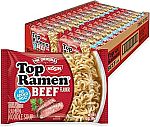 24-pack Nissin Top Ramen Noodle Soup, Beef, 3 Ounce $4.77