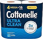 4 Mega Rolls Cottonelle Ultra Clean Toilet Paper $3.75