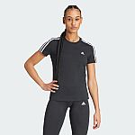 adidas women Essentials Slim 3-Stripes Tee $5 and more