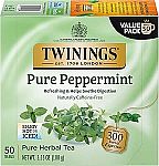 6-Pack 50-Count Twinings of London Pure Peppermint Herbal Tea Bags $10.03