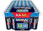 60 Count Rayovac AA Batteries $13 and more