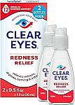 2-Count 0.5-Ounce Clear Eyes Redness Relief Eye Drops $3.68