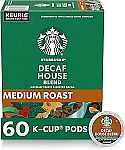 60-Count Starbucks Decaf K-Cup Coffee Pods $14.97