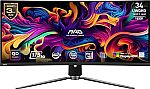 MSI MAG341CQP QD-OLED 34 Curved UWQHD Gaming Monitor $599.99