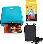 KODAK Step Instant Photo Printer with Bluetooth/NFC, Zink Technology & KODAK App for iOS & Android (Blue) Go Bundle $72.24