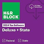 H&R Block 2024 Deluxe + State Software $25 and more