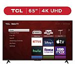 TCL 65” Class S4 (65S41BR) 4K UHD HDR LED Smart TV with Roku TV (NEW 2024) $228
