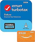 TurboTax Deluxe Federal 2024 + $10 Amazon Gift Card $38