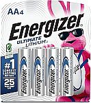4-Ct Energizer Ultimate Lithium AA Batteries $8