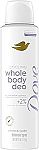 Dove Whole Body Deo Aluminum Free Invisible Spray Deodorant 4oz $3.63