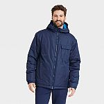 All In Motion Men's Zip-Up Winter Hooded Wind/Water-Resistant Jacket $13.99 