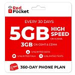 $10/mo RedPocket Prepaid Plan: UnImtd Everything Annual Plan $120