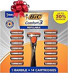 BIC Comfort 3 Refillable Men's Razor Set (1 Handle and 14 Cartridges) $7.99
