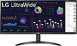 LG 34” UltraWide FHD VESA Display HDR 400 IPS Monitor $160