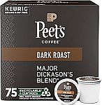 75-Count Peet's Coffee Major Dickason's Blend K-Cup Coffee Pods (Dark Roast) $19.99
