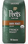 18 Ounce Peets Coffee & Tea, Coffee Ground Beans French Roast $7