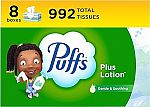 8-pack 124-Ct Puffs Facial Tissue Boxes $10.30