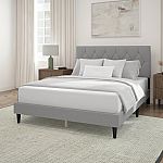 Mainstays Hillside Diamond Tufted Upholstered Queen Platform Bed $109