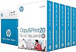 5-Ream HP Printer Paper 8.5x11 20 lb $26