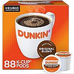 88-Count Dunkin' Original Blend Coffee K-Cup Pods (Medium Roast) $33.24