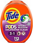 3-Pk 112 count Tide PODS Laundry Detergent Soap Pods + $20 credit + $15 Rebate $62 