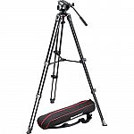 Manfrotto MVH500A Fluid Drag Video Head with MVT502AM Tripod and Carry Bag $219.88