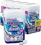 2 x 4-pack Mentos Clean Breath Sugarfree Hard Mint 150pc $13.54 and more