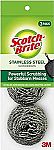 3-Ct Scotch-Brite Stainless Steel Scrubber $2.36