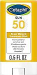 0.5 Oz CETAPHIL SPF 50 Sheer Mineral Sunscreen Stick for Sensitive Skin $4.62
