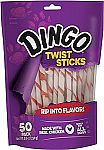 50-ct Dingo Twist Sticks Rawhide Chews $3.80
