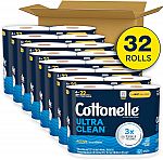 32-Count Cottonelle Toilet Paper Family Mega Rolls $24.10
